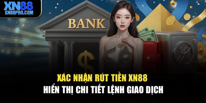 Xác nhận rút tiền XN88 hiển thị chi tiết lệnh giao dịch
